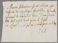 L 00108
<br/>
Label met opschrift
<br/>
<em>Saussure, Horace-Bénédict de (1740-1799)</em>